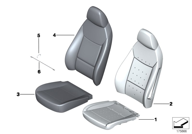 BMW 52107266834 Leather Cover For Basic Seat Right