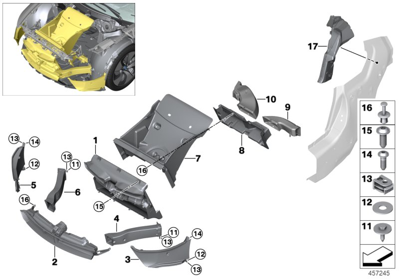 BMW 51437364174 Air Duct, Right