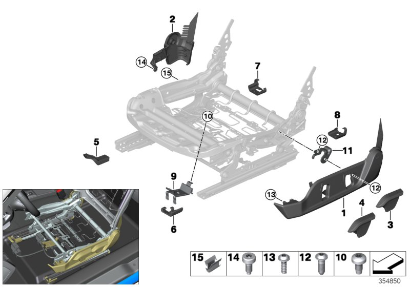 BMW 52107304219 Lever, Backrest Angle Adjustment, Left