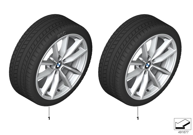 BMW 36112462642 Rdc Wheel & Tire Set, Winter