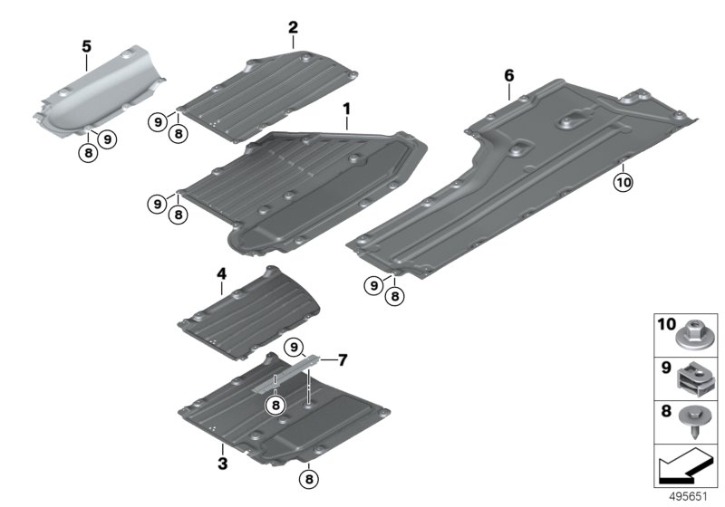 BMW 51487375871 RETAINER, FLOOR-PANEL TRIM