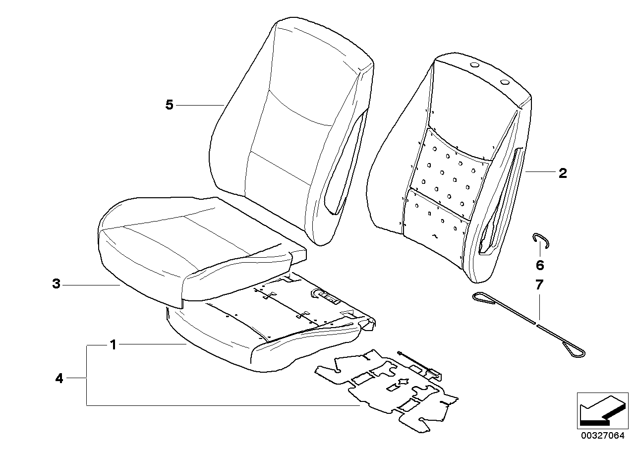 BMW 52106956384 Cover Backrest, Leather, Right