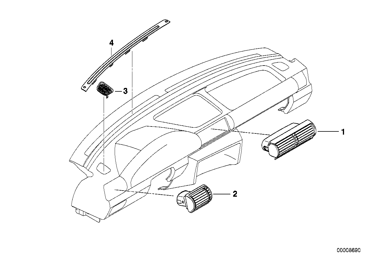 BMW 64228185730 Covering Defroster Nozzle Right