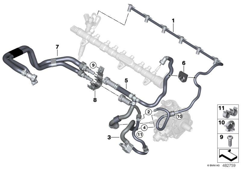 BMW 13538591726 FUEL RETURN LINE