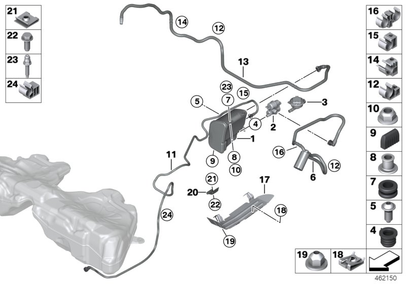 BMW 16137439422 Vent Pipe With Dust Filter