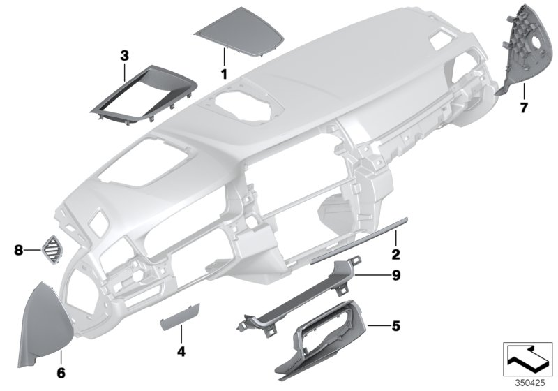 BMW 51459207400 Covering Defroster Nozzle Right