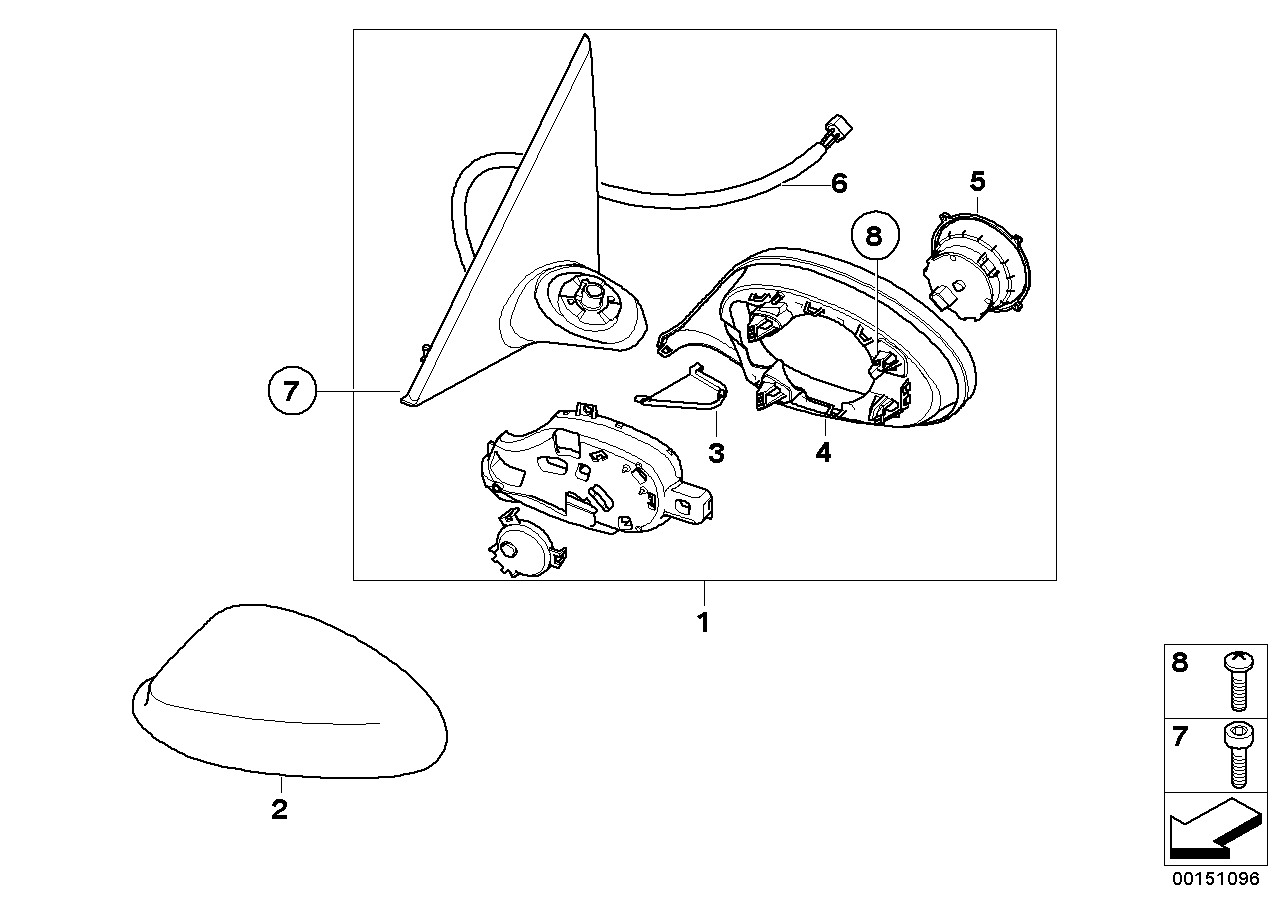 BMW 51167177435 Set Of Covers Mirror Baseplate