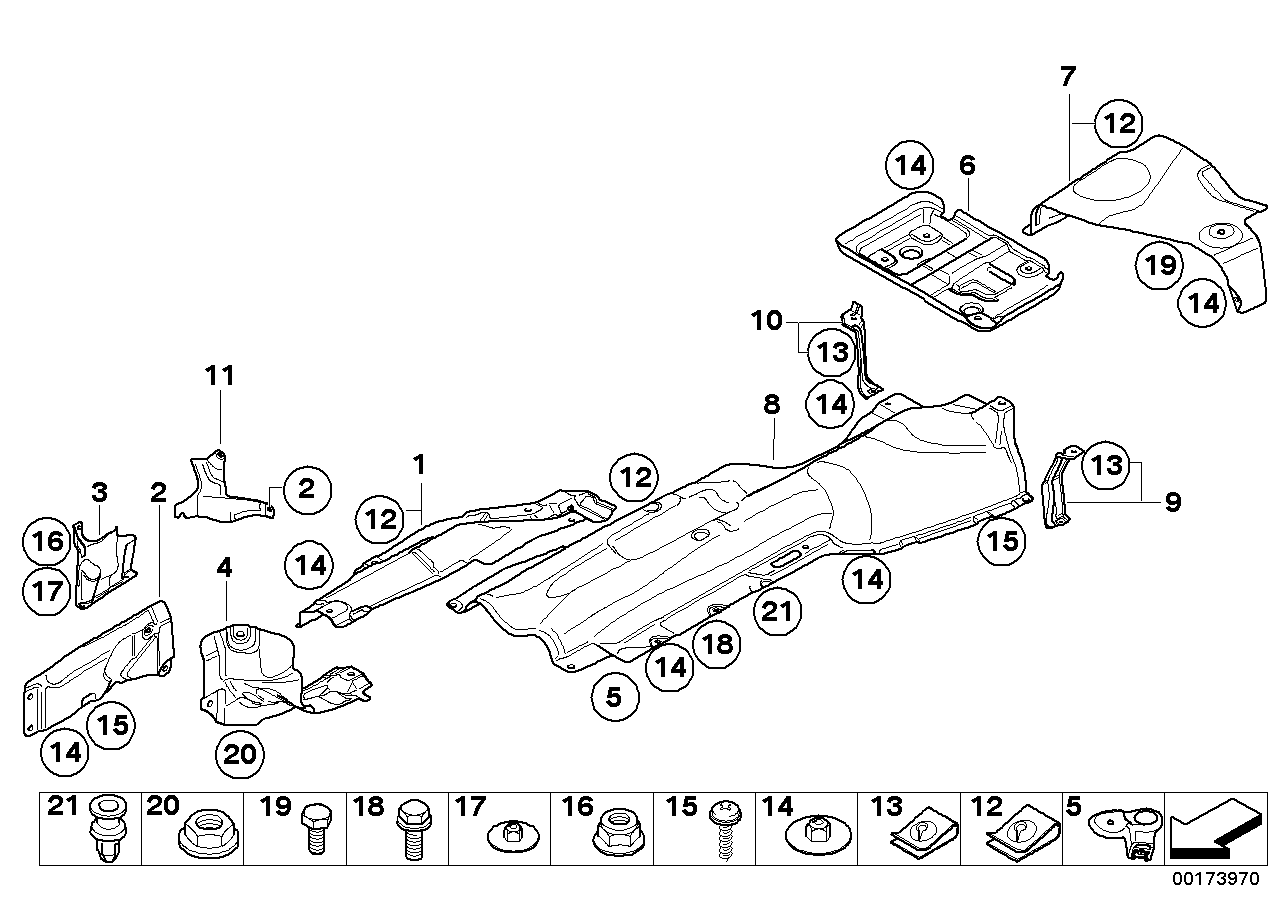 BMW 51487179946 Bracket, Fuel Tank Heat Insulation Left