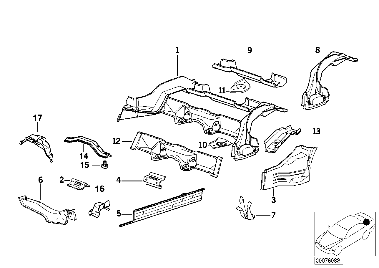 BMW 41128119252 Right Side Member