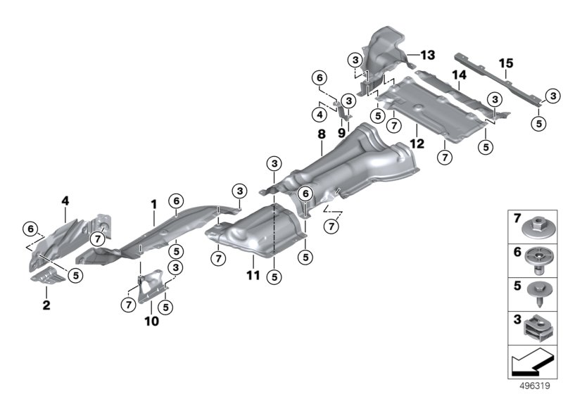 BMW 51487394752 Heat Insulation, Centre Right