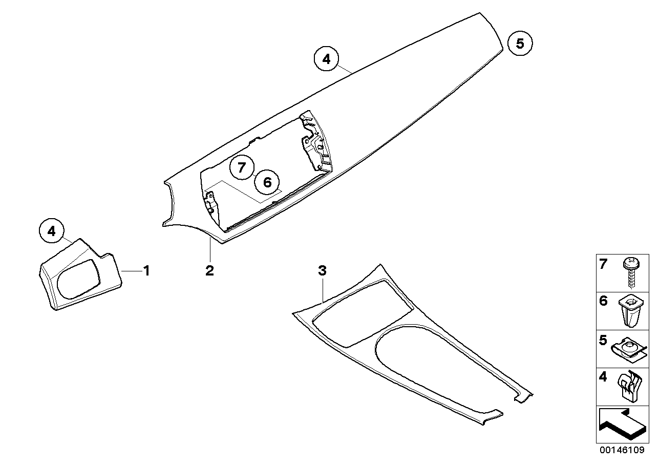 BMW 51458035364 DECOR STRIP FOR I-PANEL, LEA