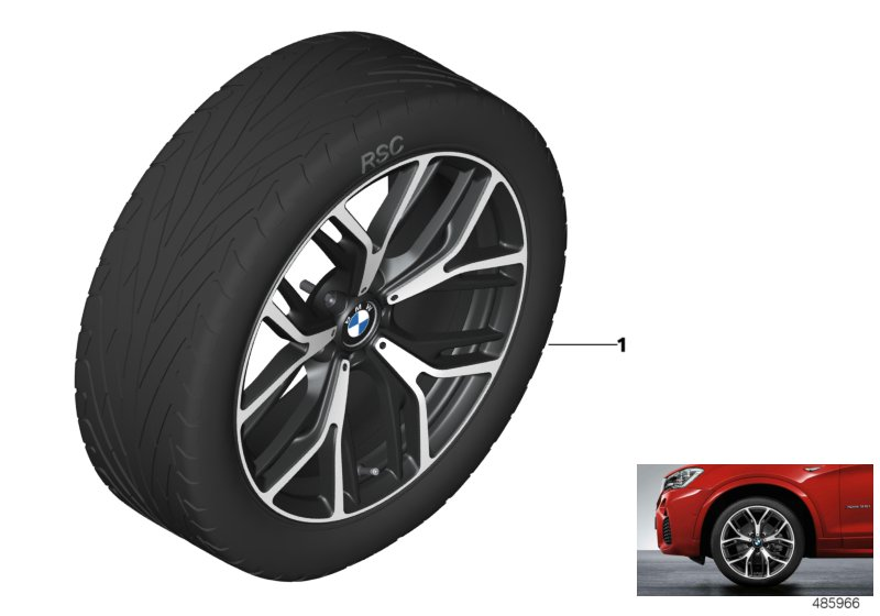 BMW 36112420401 Rdc Lc Wheel-And-Tyre Set,Summer,Black