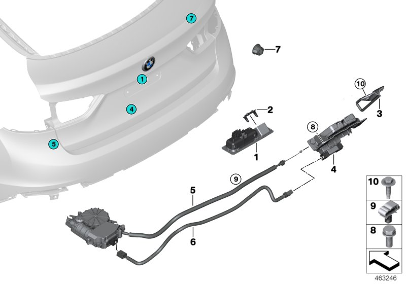 BMW 51247386658 Wiring Harness, Lock