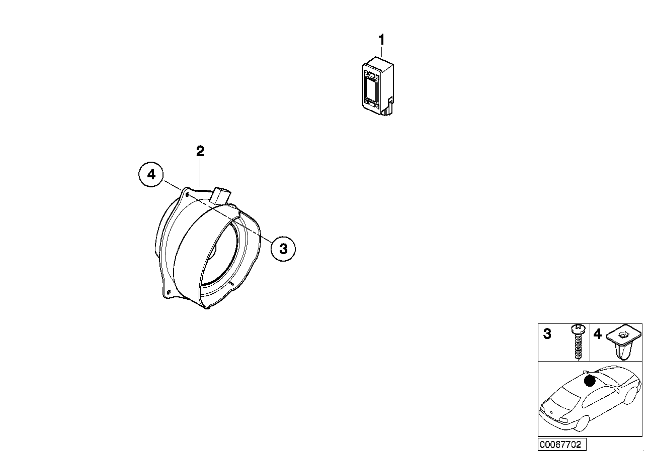 BMW 65138383800 Loudspeaker Stereo Right