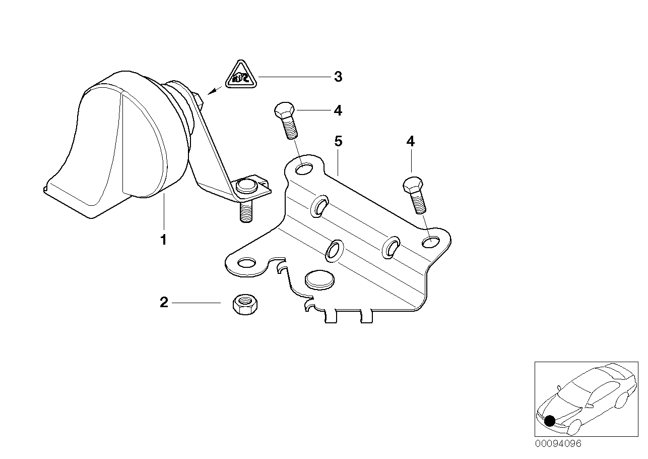 BMW 61337833016 Bracket Horn