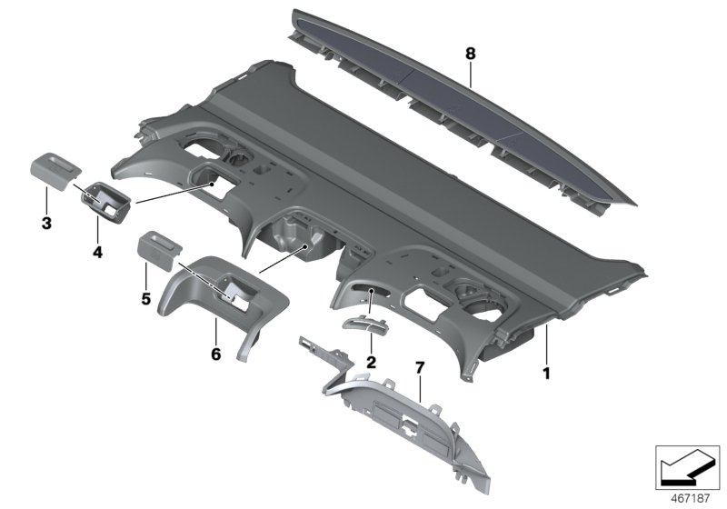 BMW 51467989545 REAR WINDOW SHELF IN ALCANTA