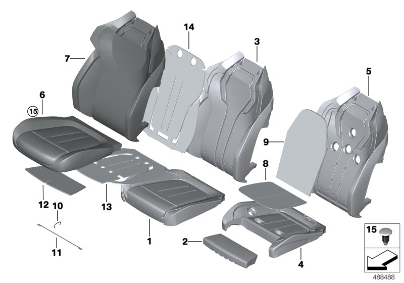 BMW 52108067027 FOAM PAD FOR COMFORT ACTIVE