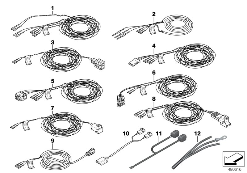 BMW 61129130175 Repair.Cable For B-Pillar Sensor/Ctrl Unit