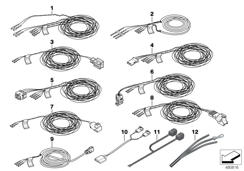 BMW 61129387545 REPAIR CABLE FOR ROLLOVER SE