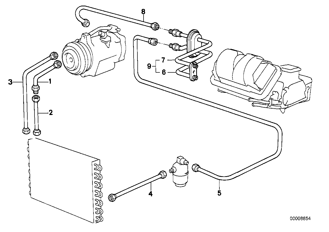 BMW 64531375971 Pressure Hose, Compressor-Condenser