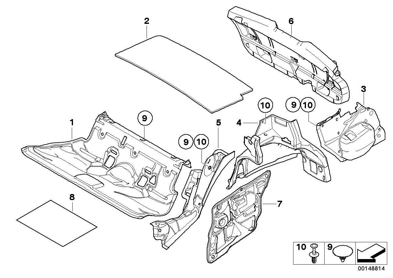 BMW 51487117656 Sound Insulating Roof Center