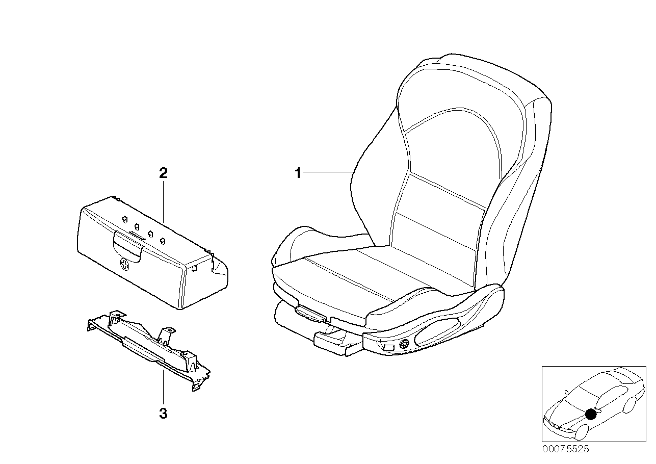 BMW 52100140590 Seat Leather Front Right