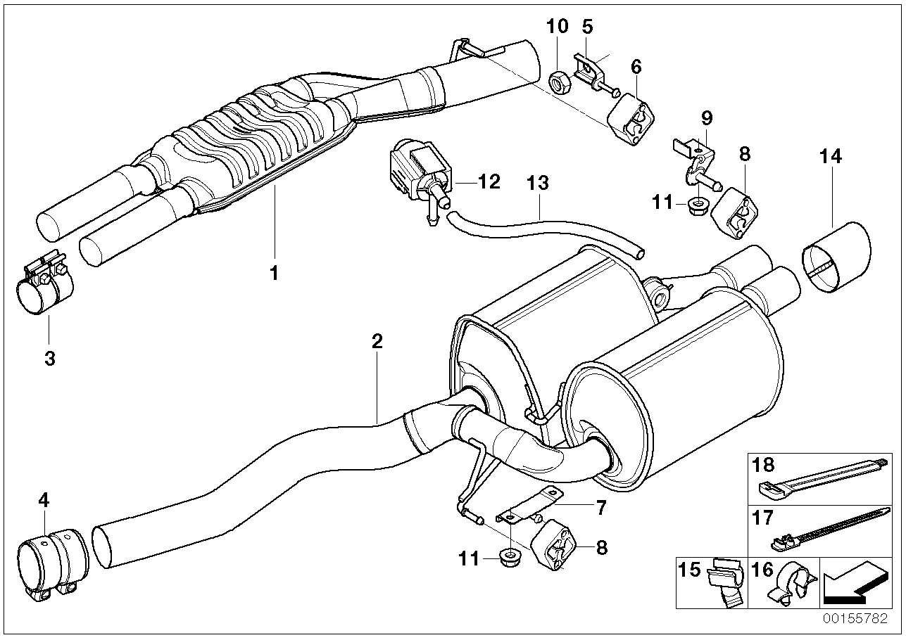 BMW 18307839270 Tailpipe Trim, Black Chrome