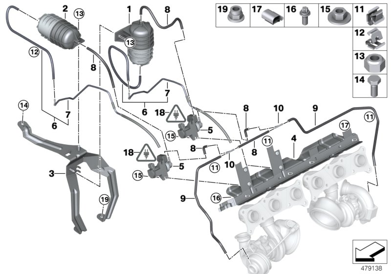 BMW 11657580773 BRACKET, VACUUM RESERVOIR