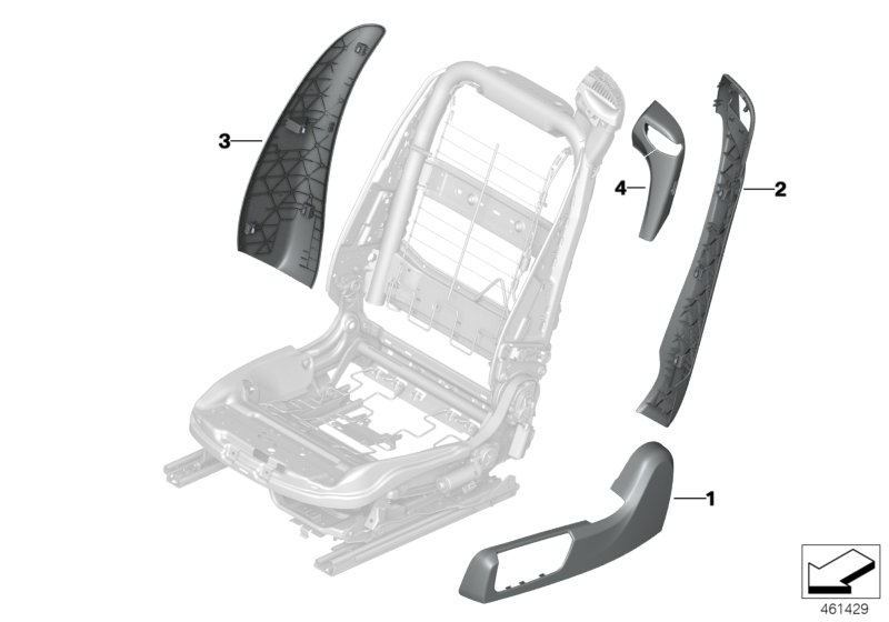 BMW 52107982288 Trim, Backrest, Outer Right