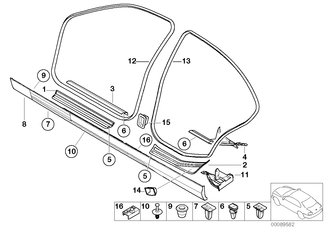 BMW 51477891987 Rear Left Entrance Cover