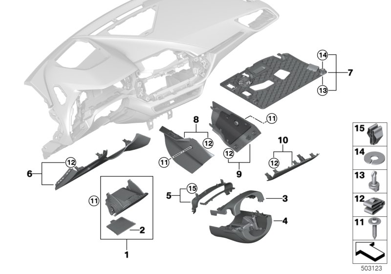 BMW 51456823251 TRIM PANEL, STEERING COLUMN