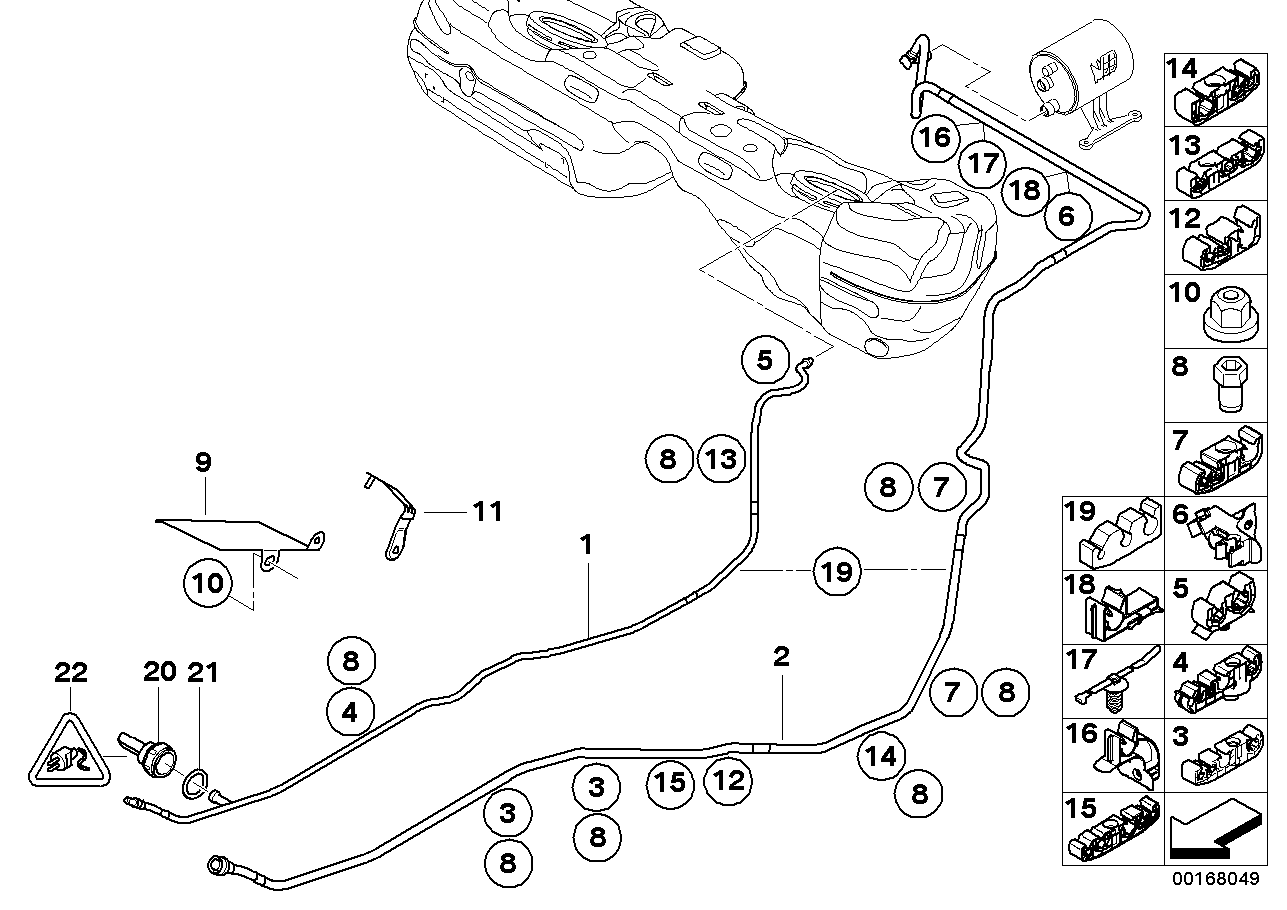 BMW 16126765743 Fuel Feed Line