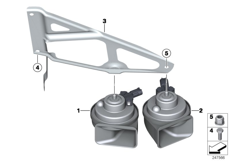 BMW 61337838541 Bracket Horn