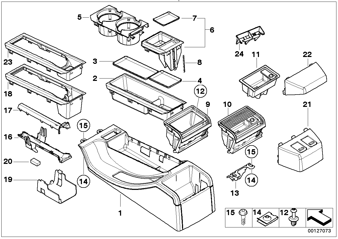 BMW 51167024828 Housing, Center Console