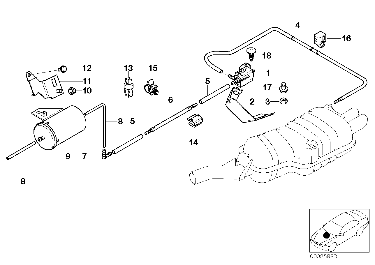 BMW 18107502474 Bracket, Vacuum Accumulator