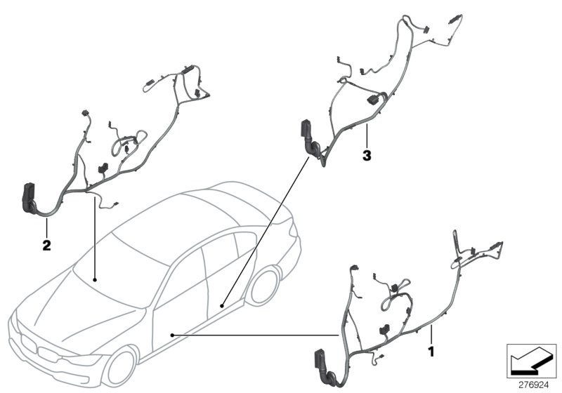 BMW 61129260011 Wiring Set Rear Door