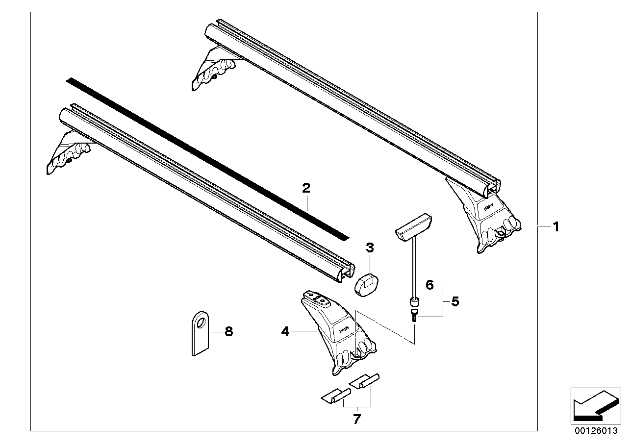 BMW 82790006018 Rack Pad,Front Right/Rear Left