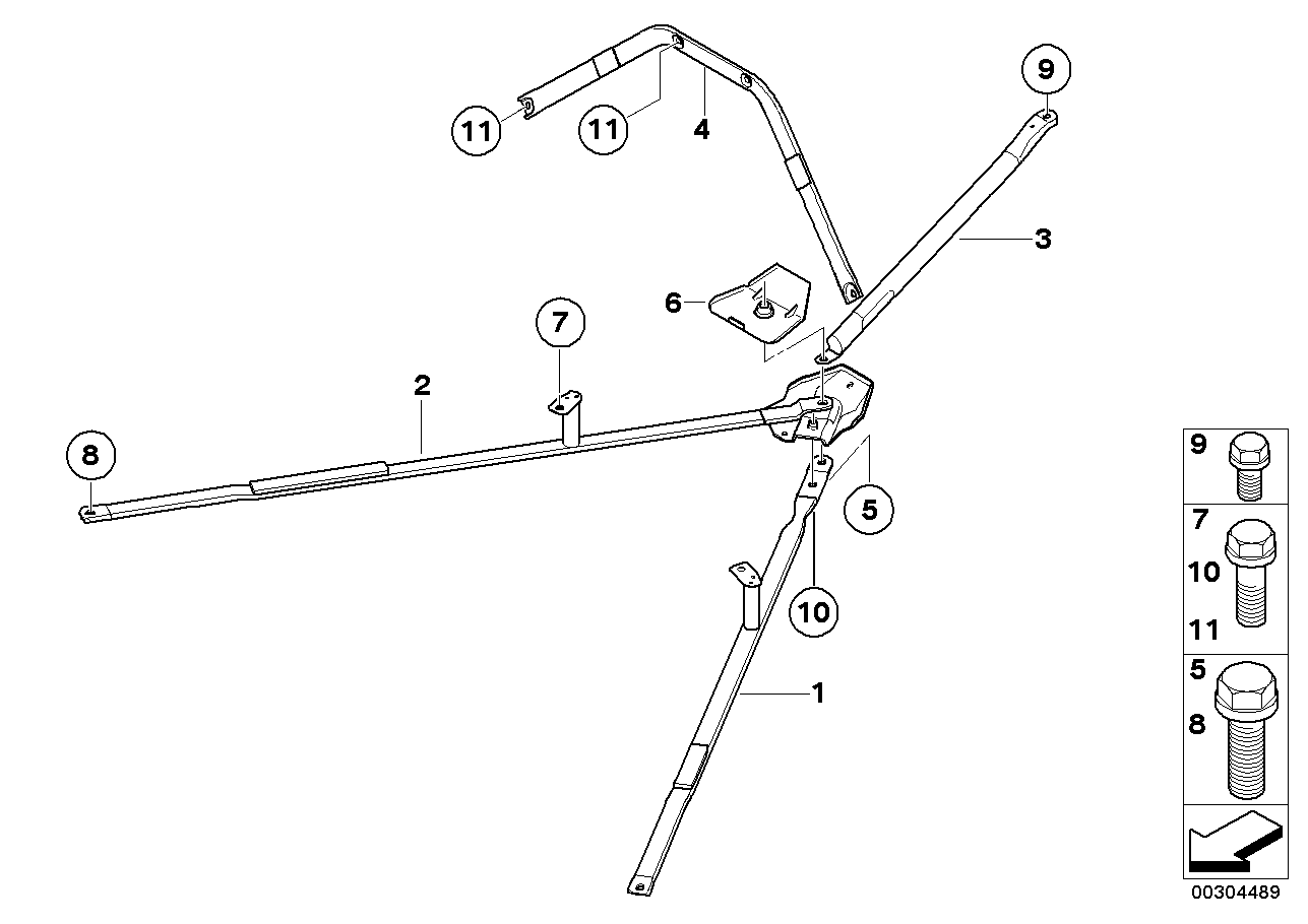 BMW 41117206998 Strut, Centre Rear