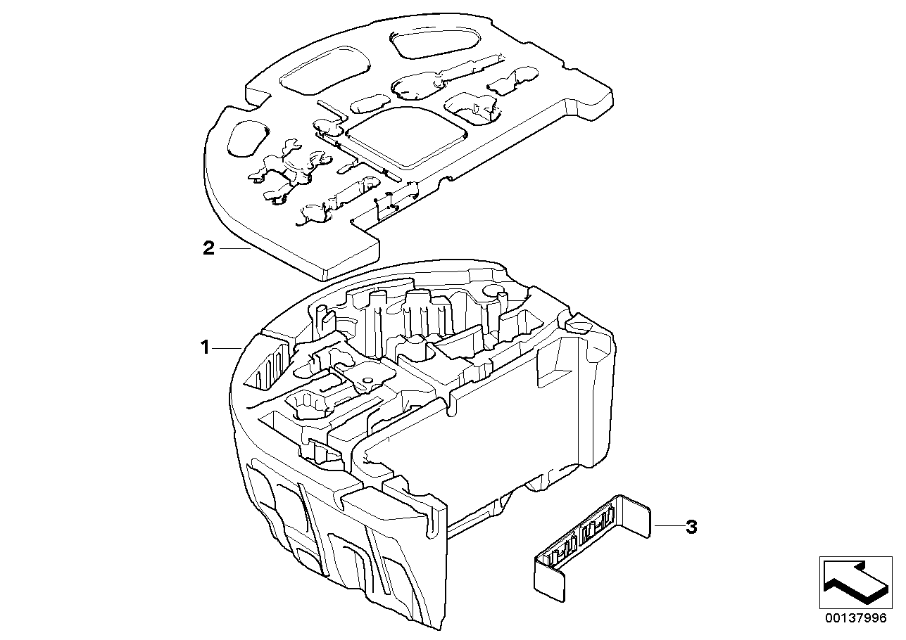 65126948517 BMW Instrument Support, Bottom Section