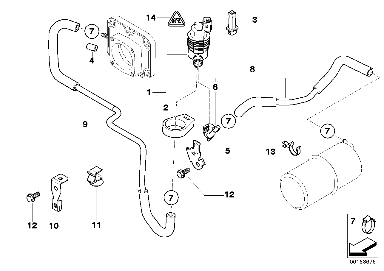 BMW 13901438017 Bracket Ventilation Valve