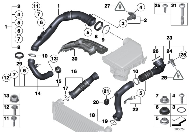 BMW 13717599296 Bracket, Charge-Air Ducting
