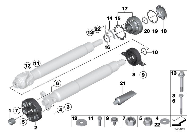 BMW 26107522039 Manual Drive Shaft Transmission