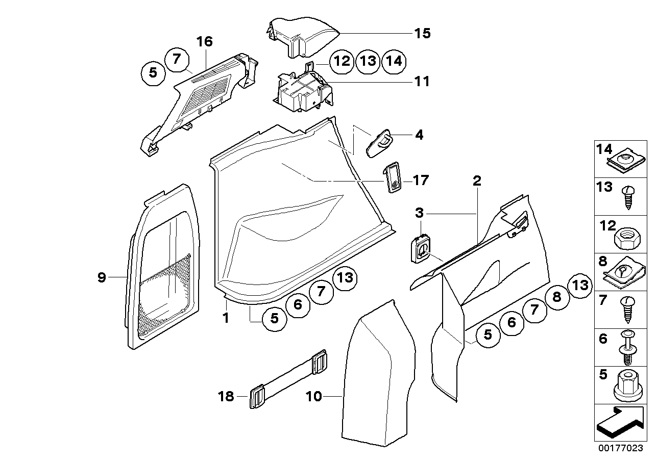 BMW 51473422822 Trunk Trim, Left