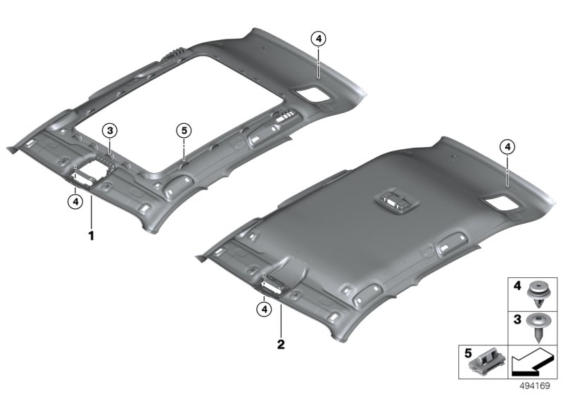 BMW 51447391159 Headlining, Lift-Up & Slide-Back Sunroof