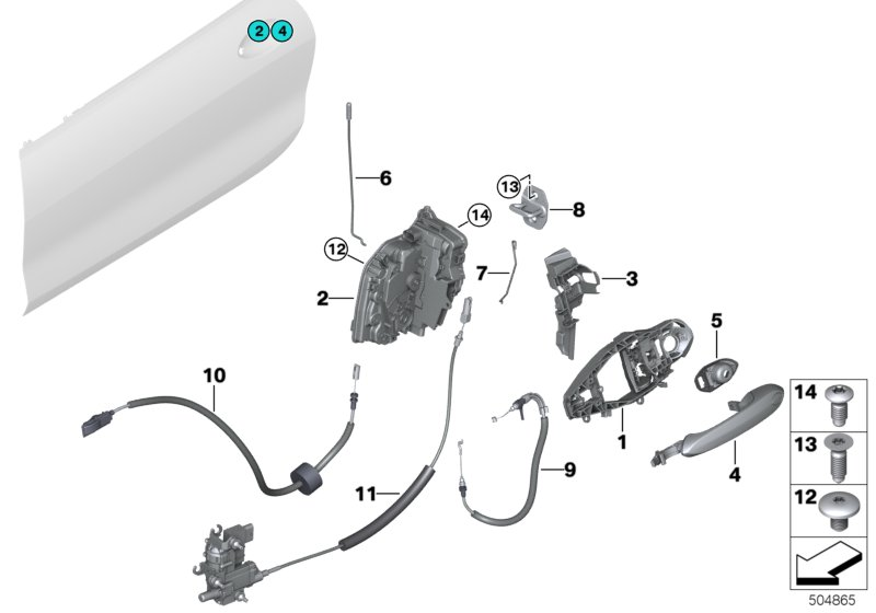 BMW 51217428525 BOWD.CABLE,OUTSIDE DOOR HAND