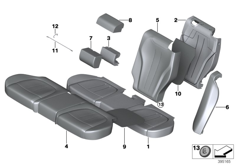 BMW 52207445155 Cover, Basic Backrest, A/C Leather, Left