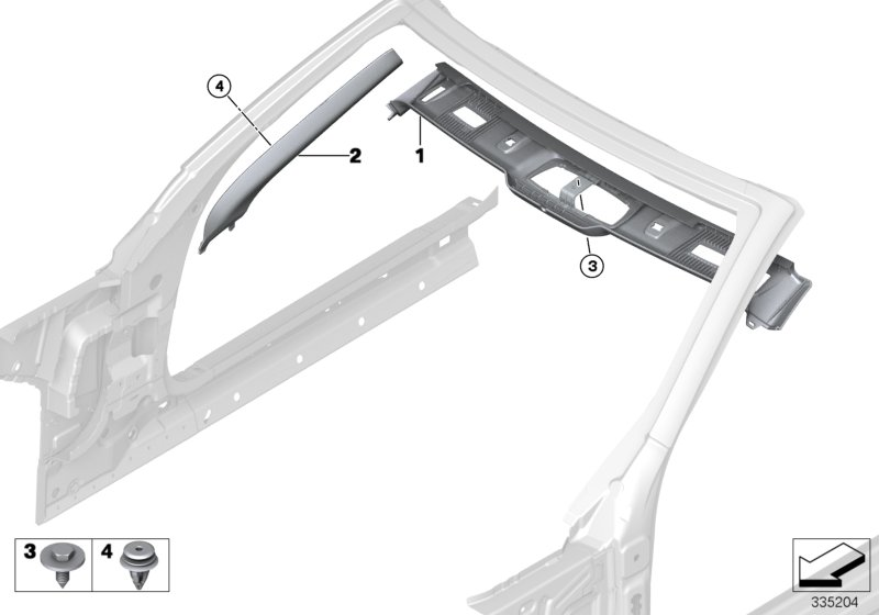 BMW 51434827168 Cover, Column A Right