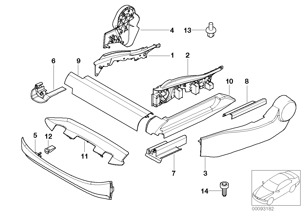 BMW 52107015628 Finisher, Upper Rail, Front, Right