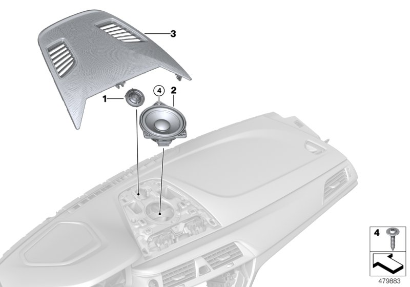 BMW 65139365189 Trim, Centre Speaker