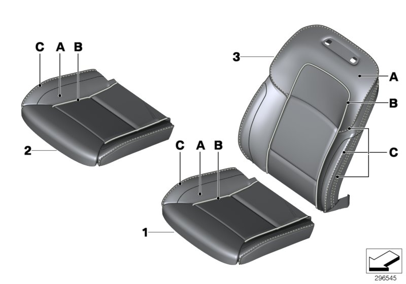 BMW 52107983213 Cover For Comfort Backrest,Leather Left